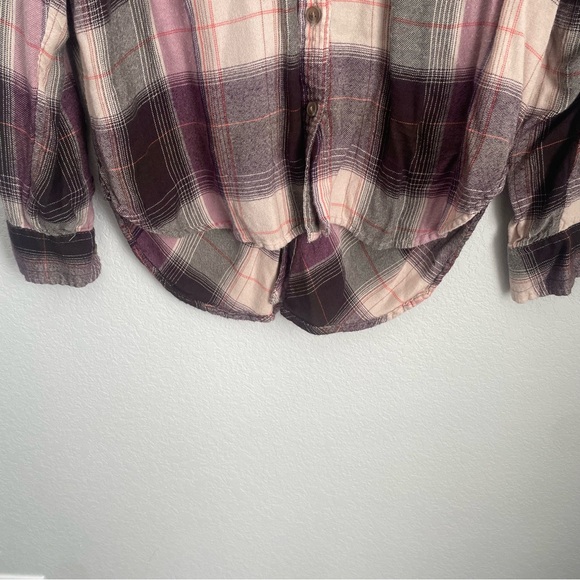 Lucky Brand Women's Oversized Purple & Pink Button Down Flannel Shirt Medium - Picture 5 of 10
